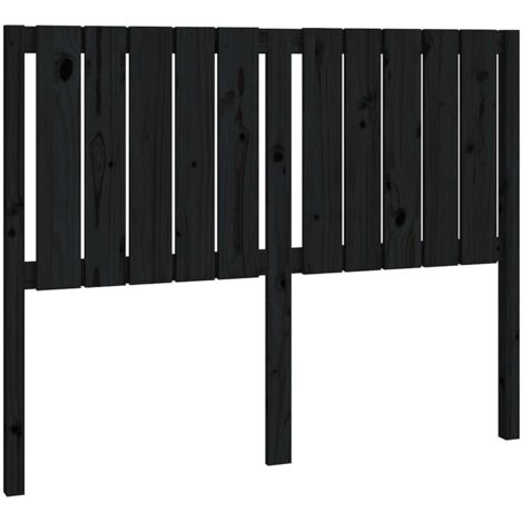 Tête de lit Noir 125,5x4x100 cm Bois massif de pin