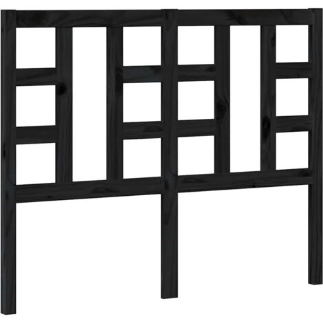 Tête de lit Noir 126x4x100 cm Bois massif de pin