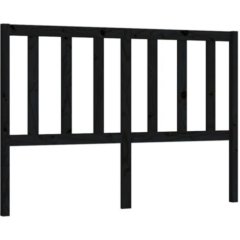 Tête de lit Noir 126x4x100 cm Bois massif de pin