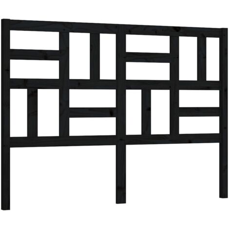Tête de lit Noir 126x4x104 cm Bois massif de pin