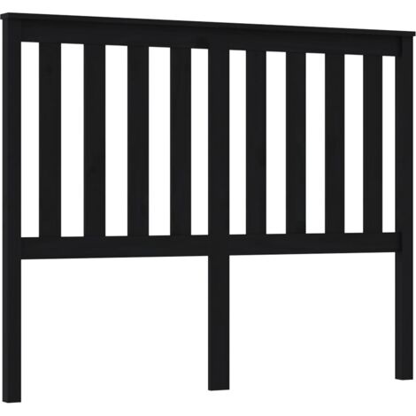 Tête de lit Noir 126x6x101 cm Bois massif de pin