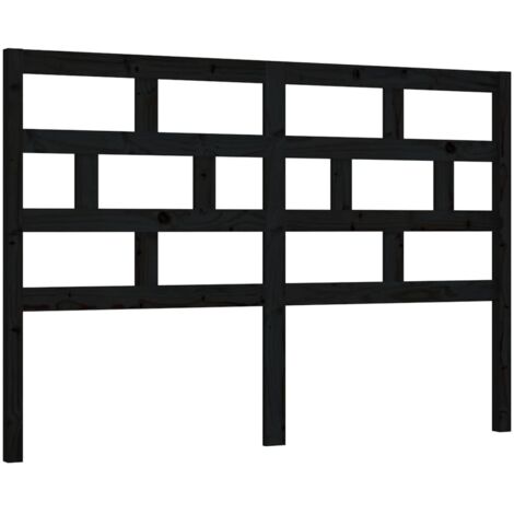 Tête de lit Noir 141x4x100 cm Bois massif de pin