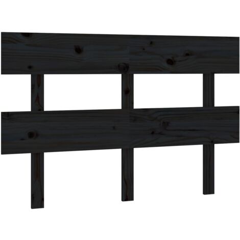 Tête de lit Noir 144x3x81 cm Bois massif de pin
