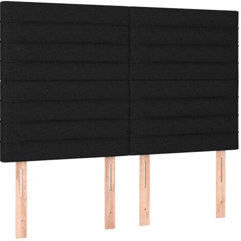 Tête de lit Noir 144x5x118/128 cm Tissu