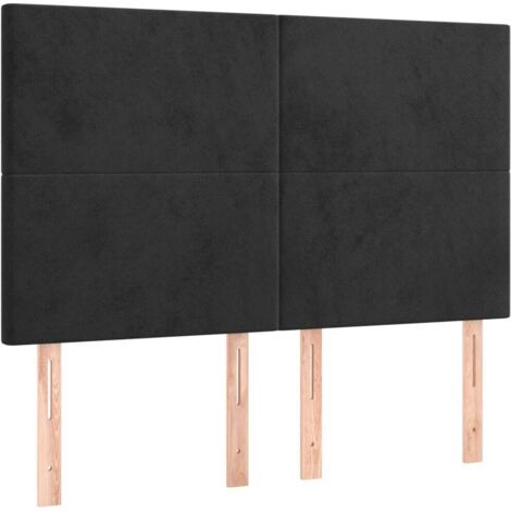 Tête de lit Noir 144x5x118/128 cm Velours