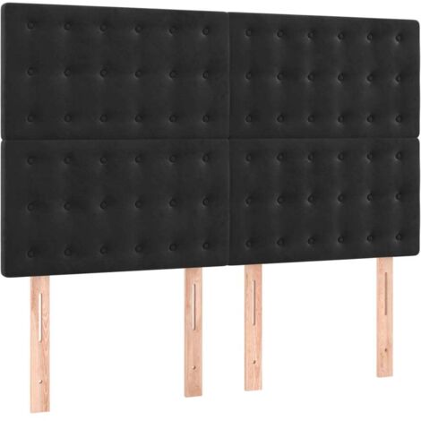 Tête de lit Noir 144x5x118/128 cm Velours