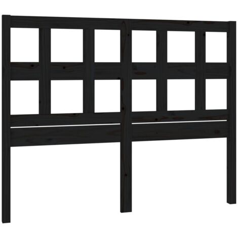 Tête de lit Noir 145,5x4x100 cm Bois massif de pin