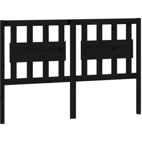 Tête de lit Noir 145,5x4x100 cm Bois massif de pin