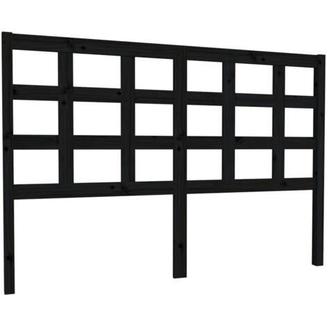 Tête de lit Noir 145,5x4x100 cm Bois massif de pin