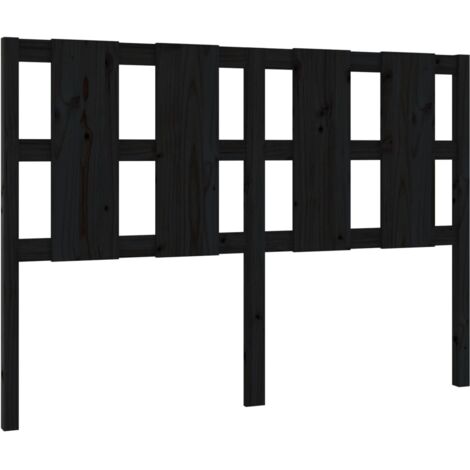 Tête de lit Noir 145,5x4x100 cm Bois massif de pin