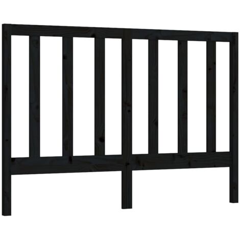 Tête de lit Noir 146x4x100 cm Bois massif de pin