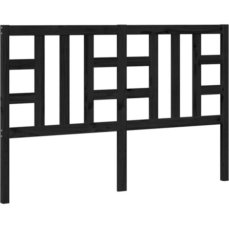 Tête de lit Noir 146x4x100 cm Bois massif de pin