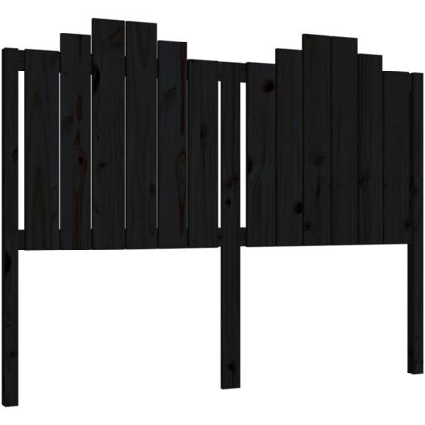 Tête de lit Noir 146x4x110 cm Bois massif de pin