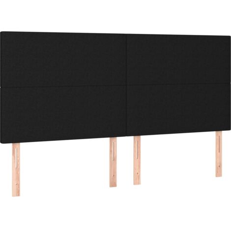 Tête de lit Noir 160x5x118/128 cm Tissu