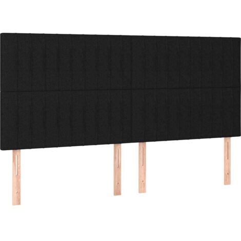 Tête de lit Noir 160x5x118/128 cm Tissu