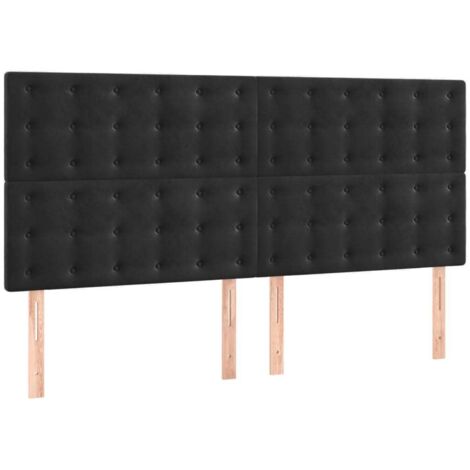 Tête de lit Noir 160x5x118/128 cm Velours