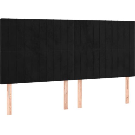 Tête de lit Noir 160x5x118/128 cm Velours
