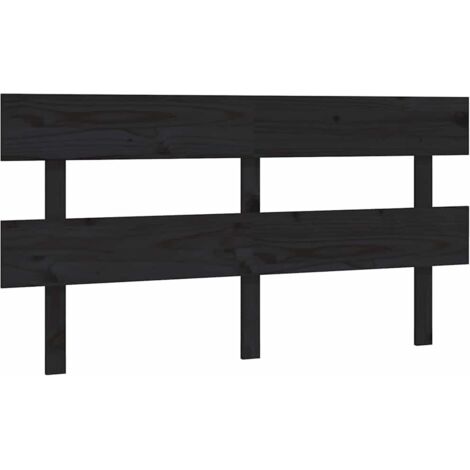 Tête de lit Noir 164x3x81 cm Bois massif de pin