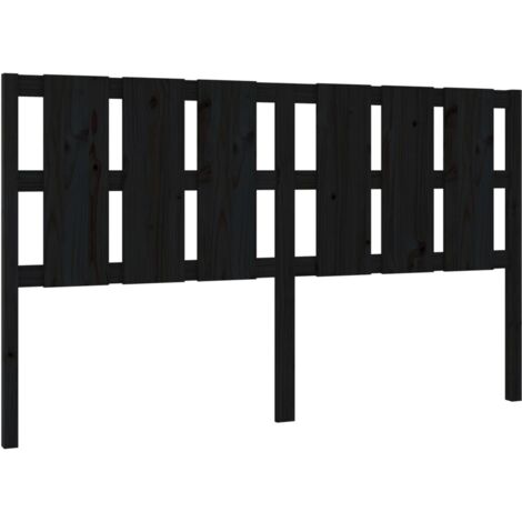 Tête de lit Noir 165,5x4x100 cm Bois massif de pin