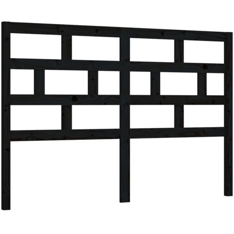 Tête de lit Noir 166x4x100 cm Bois massif de pin