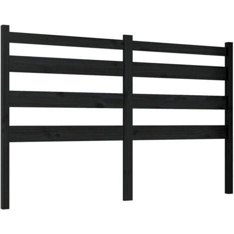 Tête de lit Noir 166x4x100 cm Bois massif de pin