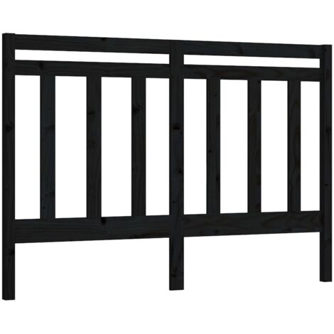 Tête de lit Noir 166x4x100 cm Bois massif de pin