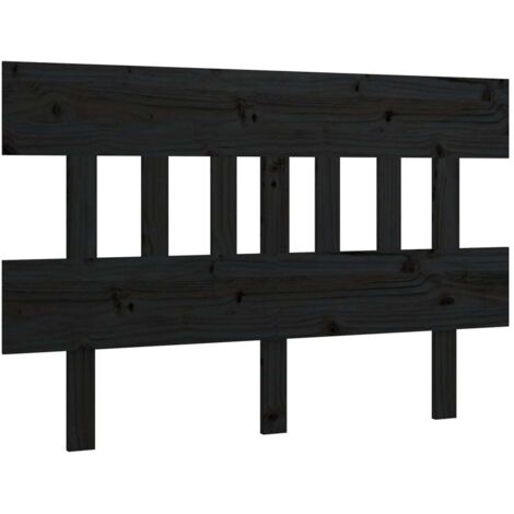 Tête de lit Noir 183,5x3x81 cm Bois massif de pin