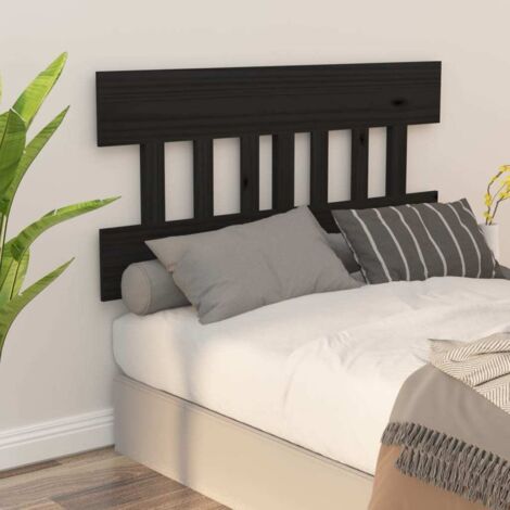Tête de lit Noir 203,5x3x81 cm Bois massif de pin vidaXL