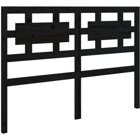 Tête de lit Noir 205,5x4x100 cm Bois massif de pin