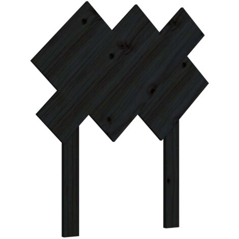 Tête de lit Noir 72,5x3x81 cm Bois massif de pin
