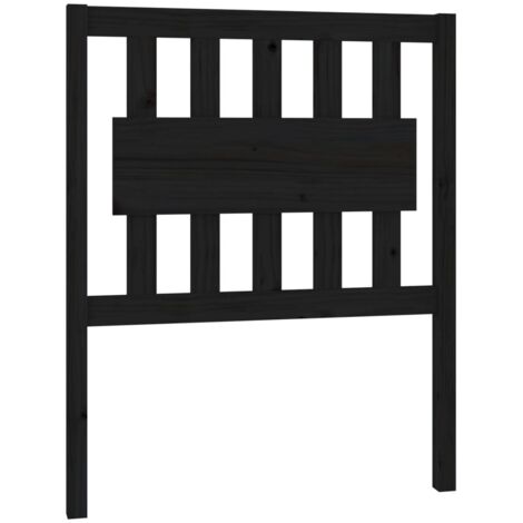 Tête de lit Noir 80,5x4x100 cm Bois massif de pin