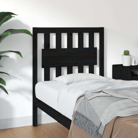 Tête de lit Noir 80,5x4x100 cm Bois massif de pin vidaXL