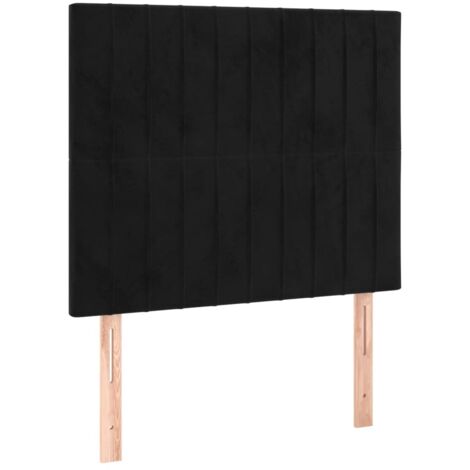 Tête de lit Noir 80x5x118/128 cm Velours