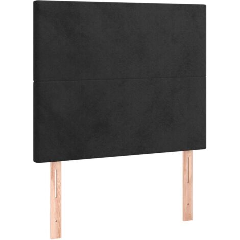 Tête de lit Noir 80x5x118/128 cm Velours