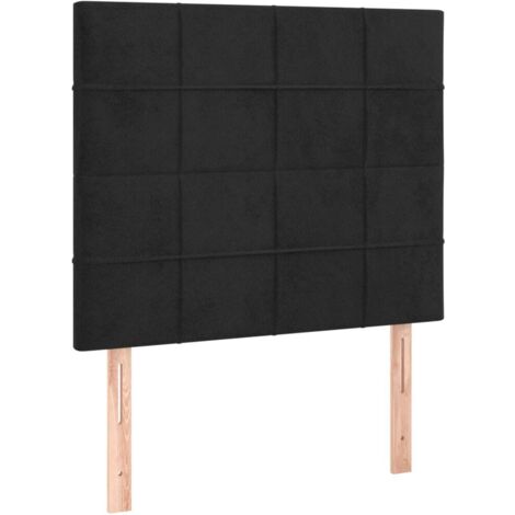 Tête de lit Noir 80x5x118/128 cm Velours