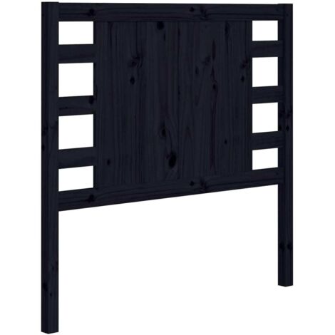 Tête de lit Noir 81x4x100 cm Bois massif de pin
