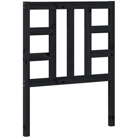 Tête de lit Noir 81x4x100 cm Bois massif de pin