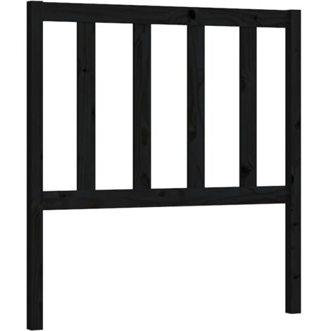 Tête de lit Noir 81x4x100 cm Bois massif de pin