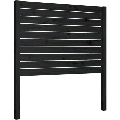 Tête de lit Noir 81x4x100 cm Bois massif de pin
