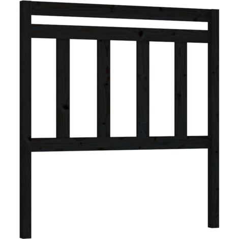 Tête de lit Noir 81x4x100 cm Bois massif de pin