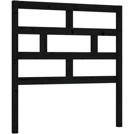 Tête de lit Noir 81x4x100 cm Bois massif de pin