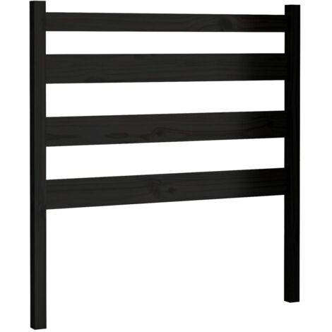 Tête de lit Noir 81x4x100 cm Bois massif de pin