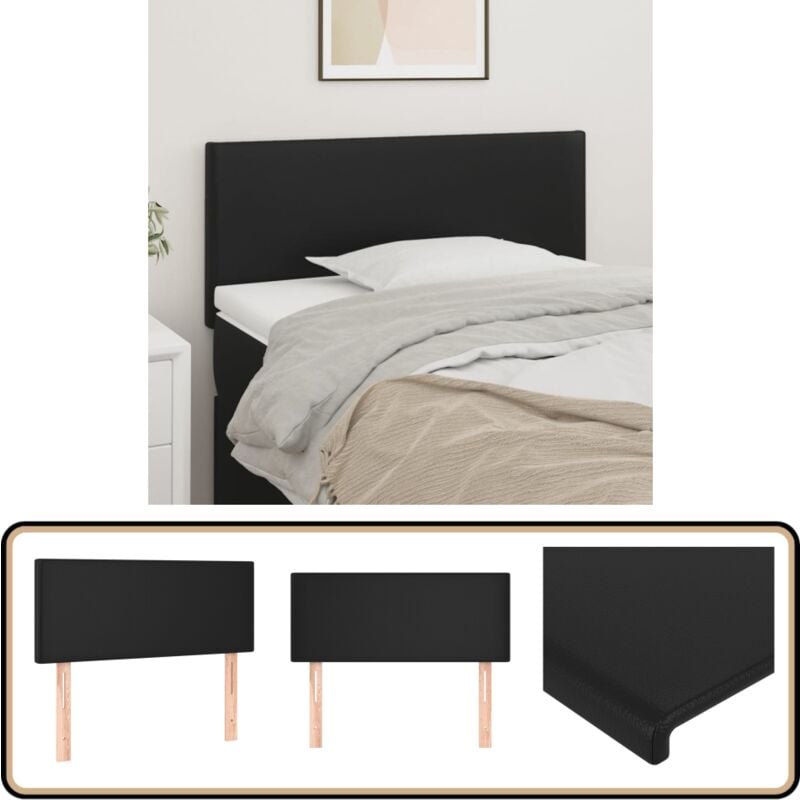 Tête de lit Noir 90x5x78/88 cm Similicuir - Tête De Lit - Tête De Lit Moderne - Tête De Lit Noire - Tête De Lit Rembourrée - Tête De Lit Similicuir