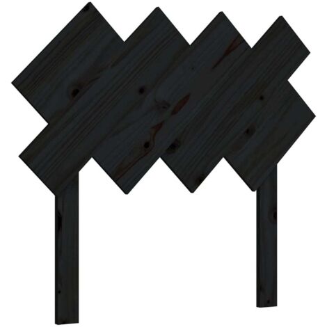 Tête de lit Noir 92x3x81 cm Bois massif de pin