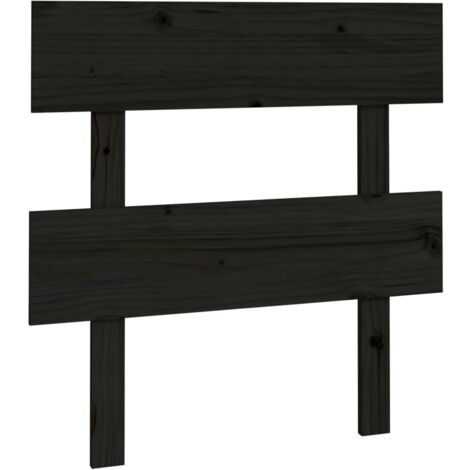 Tête de lit Noir 93,5x3x81 cm Bois massif de pin