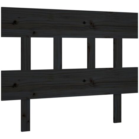 Tête de lit Noir 93,5x3x81 cm Bois massif de pin