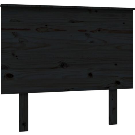 Tête de lit Noir 94x6x82,5 cm Bois massif de pin