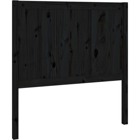 Tête de lit Noir 95,5x4x100 cm Bois massif de pin