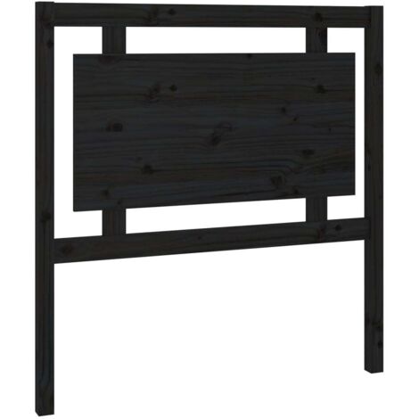 Tête de lit Noir 95,5x4x100 cm Bois massif de pin