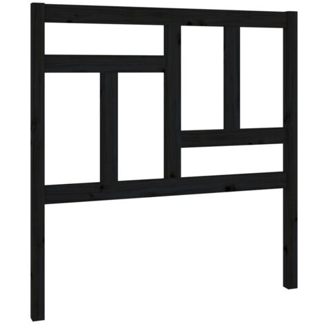 Tête de lit Noir 95,5x4x100 cm Bois massif de pin